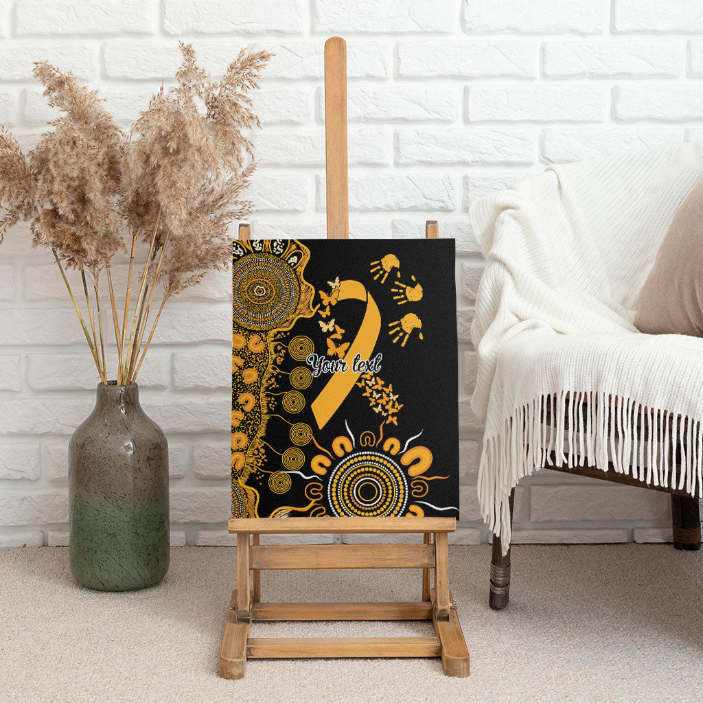 Hope For Childhood Cancer Support Personalised Canvas Wall Art Aboriginal Gold Ribbon Dot Painting