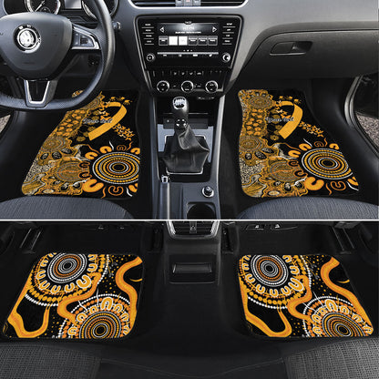 Hope For Childhood Cancer Support Personalised Car Mats Aboriginal Gold Ribbon Dot Painting