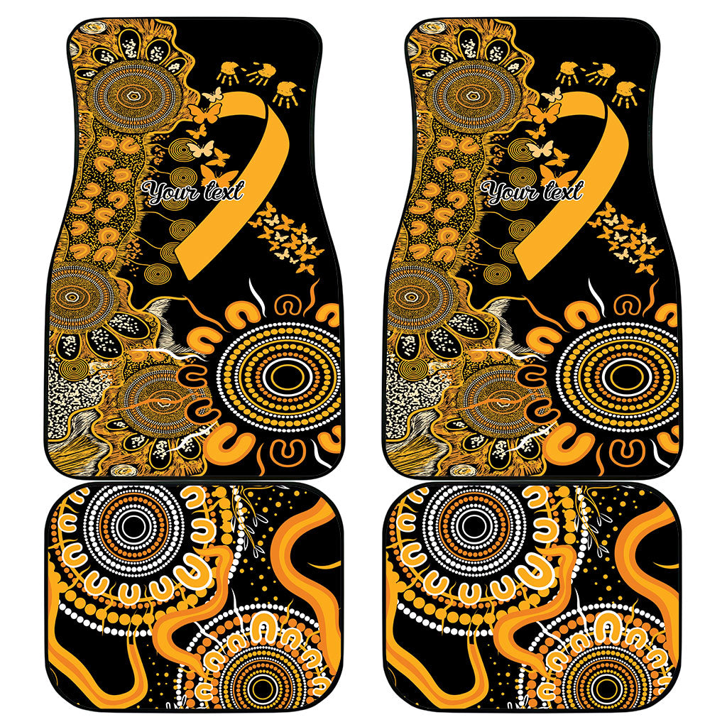 Hope For Childhood Cancer Support Personalised Car Mats Aboriginal Gold Ribbon Dot Painting