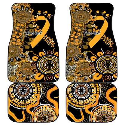 Hope For Childhood Cancer Support Personalised Car Mats Aboriginal Gold Ribbon Dot Painting
