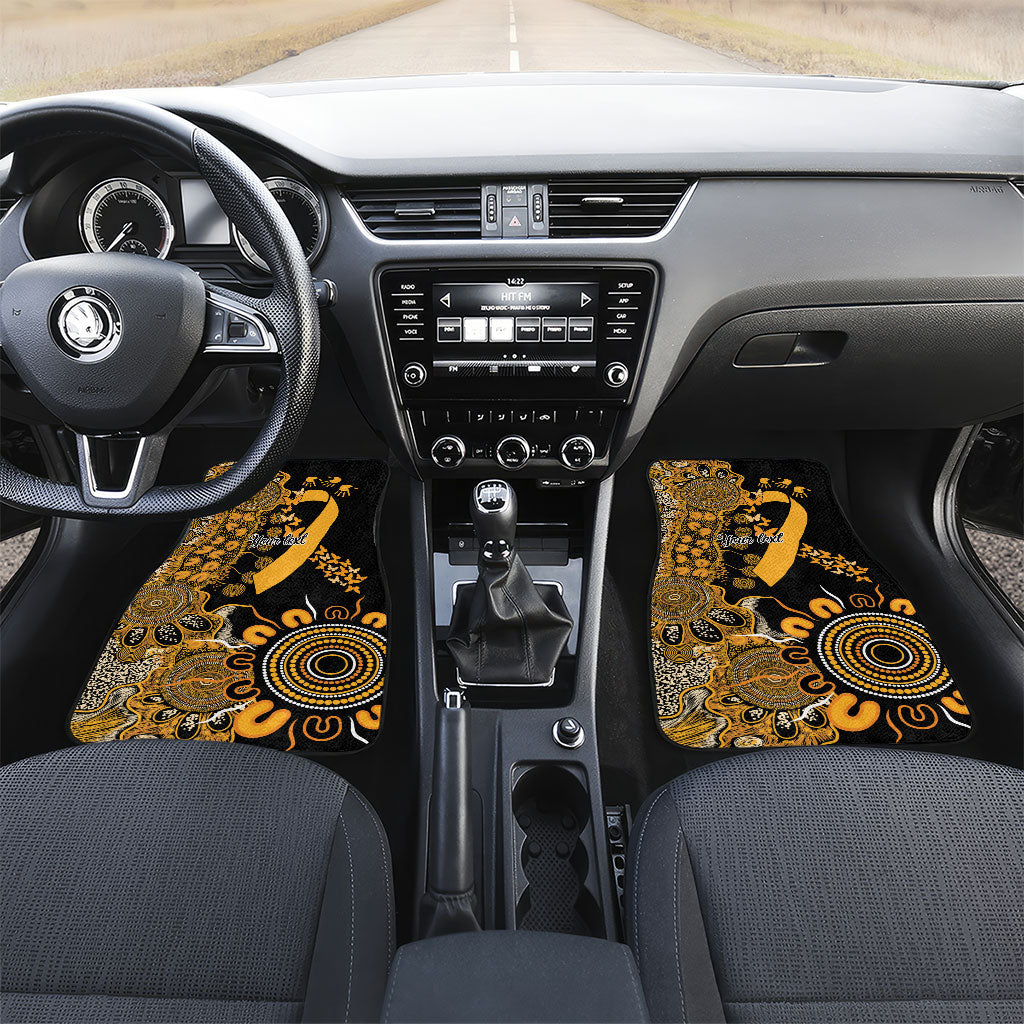 Hope For Childhood Cancer Support Personalised Car Mats Aboriginal Gold Ribbon Dot Painting