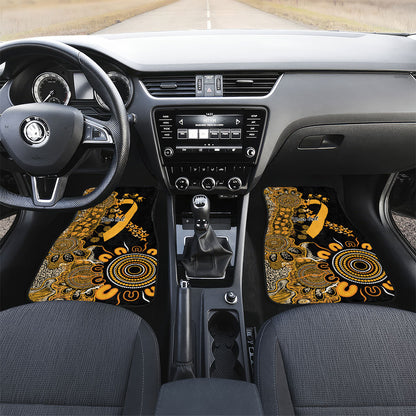 Hope For Childhood Cancer Support Personalised Car Mats Aboriginal Gold Ribbon Dot Painting