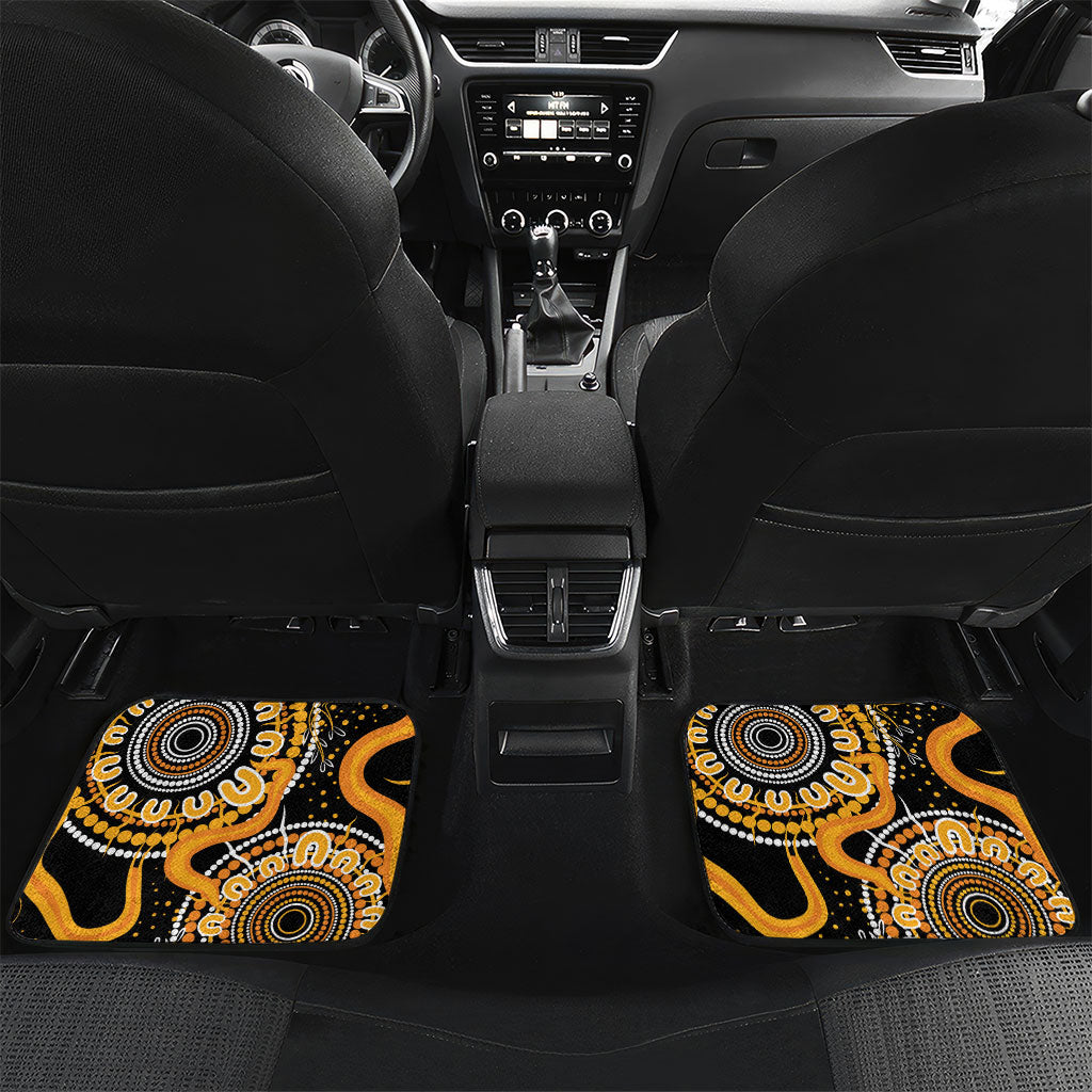 Hope For Childhood Cancer Support Personalised Car Mats Aboriginal Gold Ribbon Dot Painting