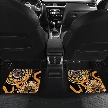 Hope For Childhood Cancer Support Personalised Car Mats Aboriginal Gold Ribbon Dot Painting