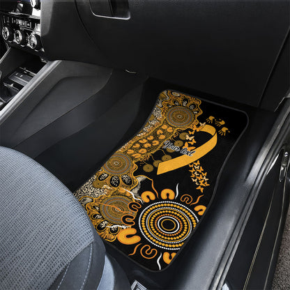 Hope For Childhood Cancer Support Personalised Car Mats Aboriginal Gold Ribbon Dot Painting