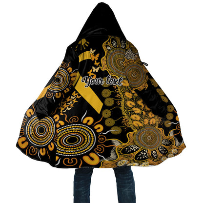 Hope For Childhood Cancer Support Personalised Cloak Aboriginal Gold Ribbon Dot Painting