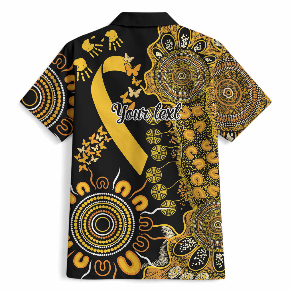 Hope For Childhood Cancer Support Personalised Hawaiian Shirt Aboriginal Gold Ribbon Dot Painting
