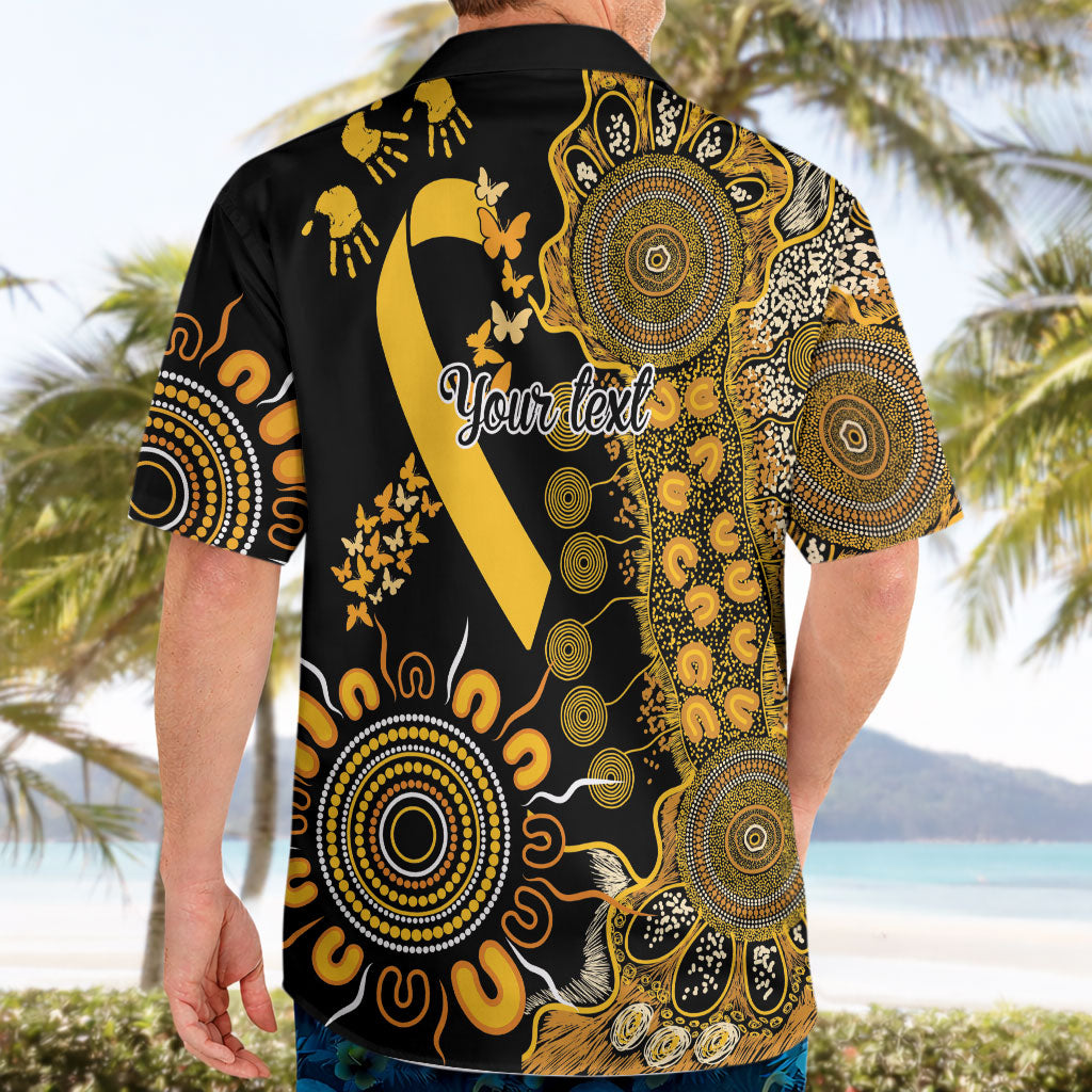 Hope For Childhood Cancer Support Personalised Hawaiian Shirt Aboriginal Gold Ribbon Dot Painting