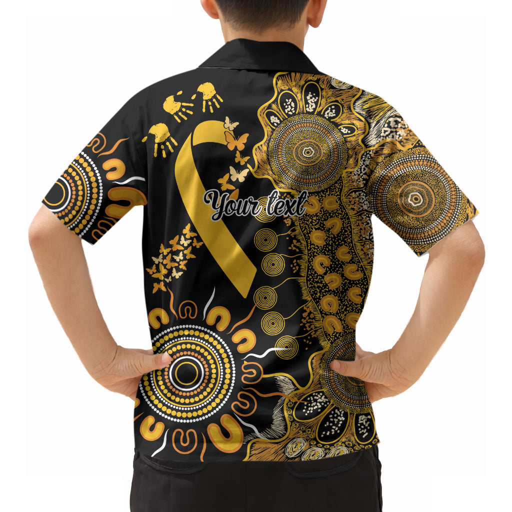 Hope For Childhood Cancer Support Personalised Hawaiian Shirt Aboriginal Gold Ribbon Dot Painting