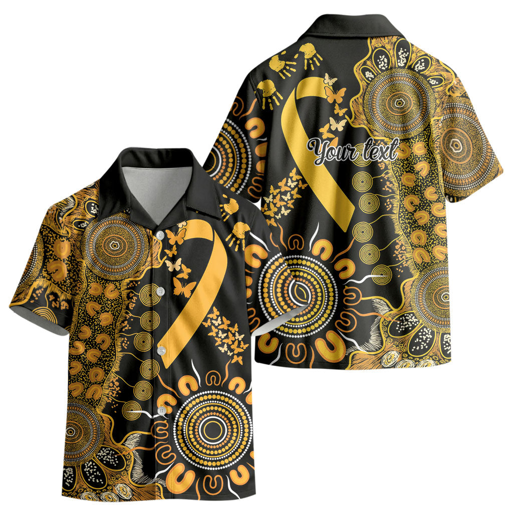 Hope For Childhood Cancer Support Personalised Kid Hawaiian Shirt Aboriginal Gold Ribbon Dot Painting