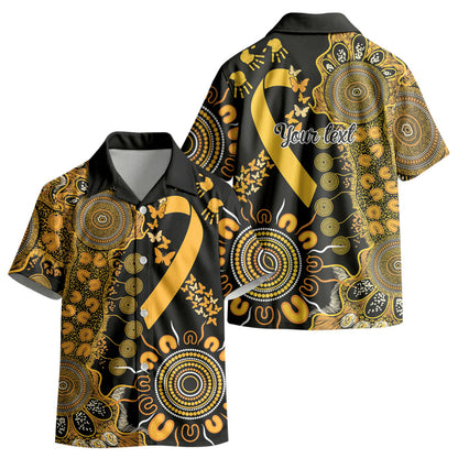 Hope For Childhood Cancer Support Personalised Kid Hawaiian Shirt Aboriginal Gold Ribbon Dot Painting