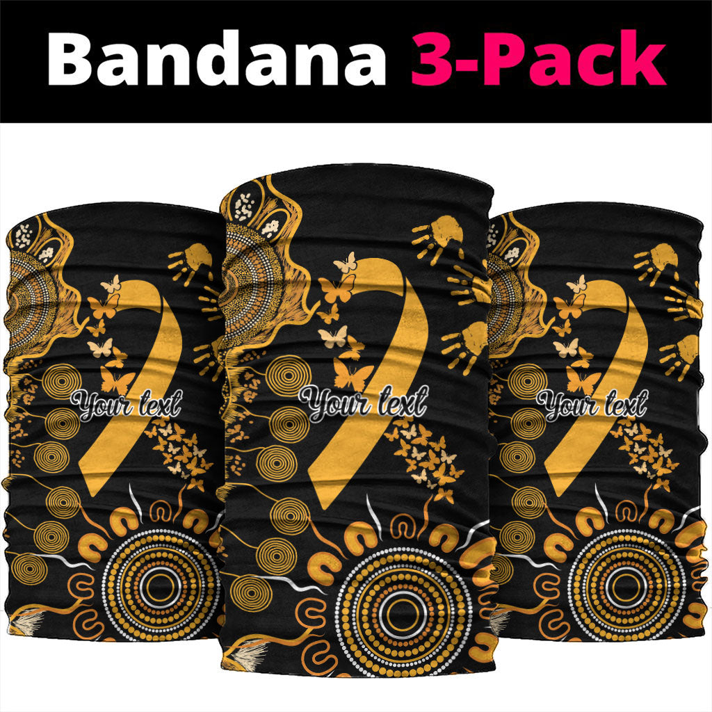 Hope For Childhood Cancer Support Personalised Neck Gaiter Aboriginal Gold Ribbon Dot Painting