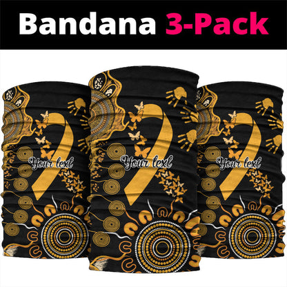 Hope For Childhood Cancer Support Personalised Neck Gaiter Aboriginal Gold Ribbon Dot Painting