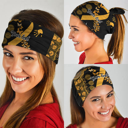 Hope For Childhood Cancer Support Personalised Neck Gaiter Aboriginal Gold Ribbon Dot Painting