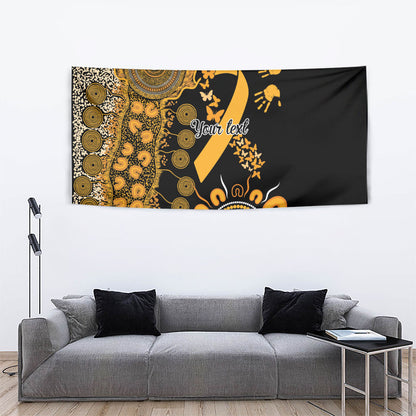 Hope For Childhood Cancer Support Personalised Tapestry Aboriginal Gold Ribbon Dot Painting