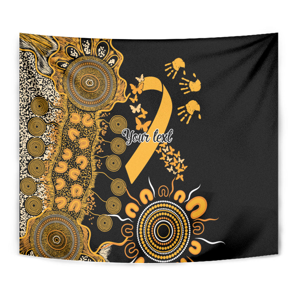 Hope For Childhood Cancer Support Personalised Tapestry Aboriginal Gold Ribbon Dot Painting