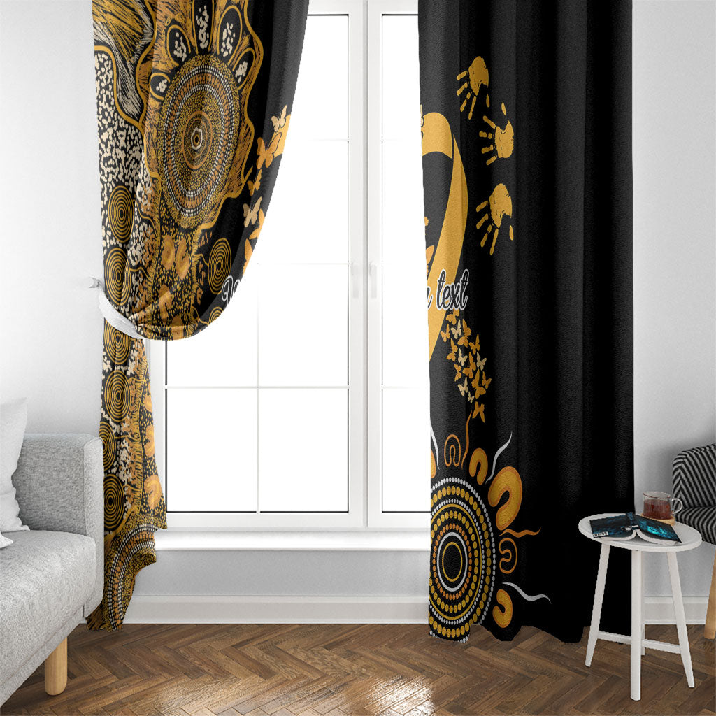 Hope For Childhood Cancer Support Personalised Window Curtain Aboriginal Gold Ribbon Dot Painting