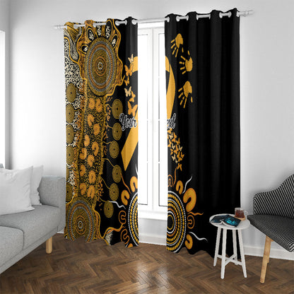 Hope For Childhood Cancer Support Personalised Window Curtain Aboriginal Gold Ribbon Dot Painting