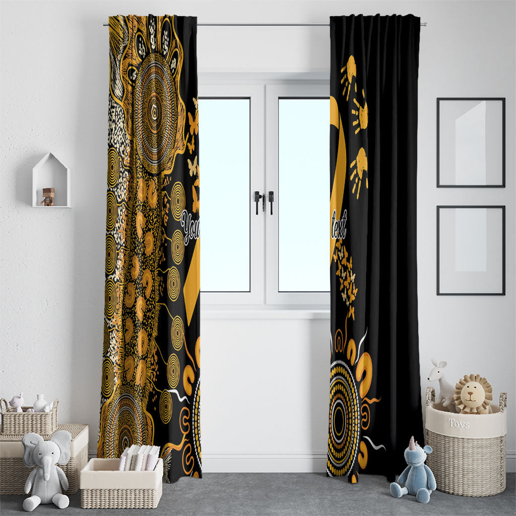 Hope For Childhood Cancer Support Personalised Window Curtain Aboriginal Gold Ribbon Dot Painting
