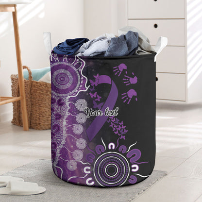Australia Domestic Violence Support Personalised Laundry Basket Aboriginal Ribbon Dot Painting