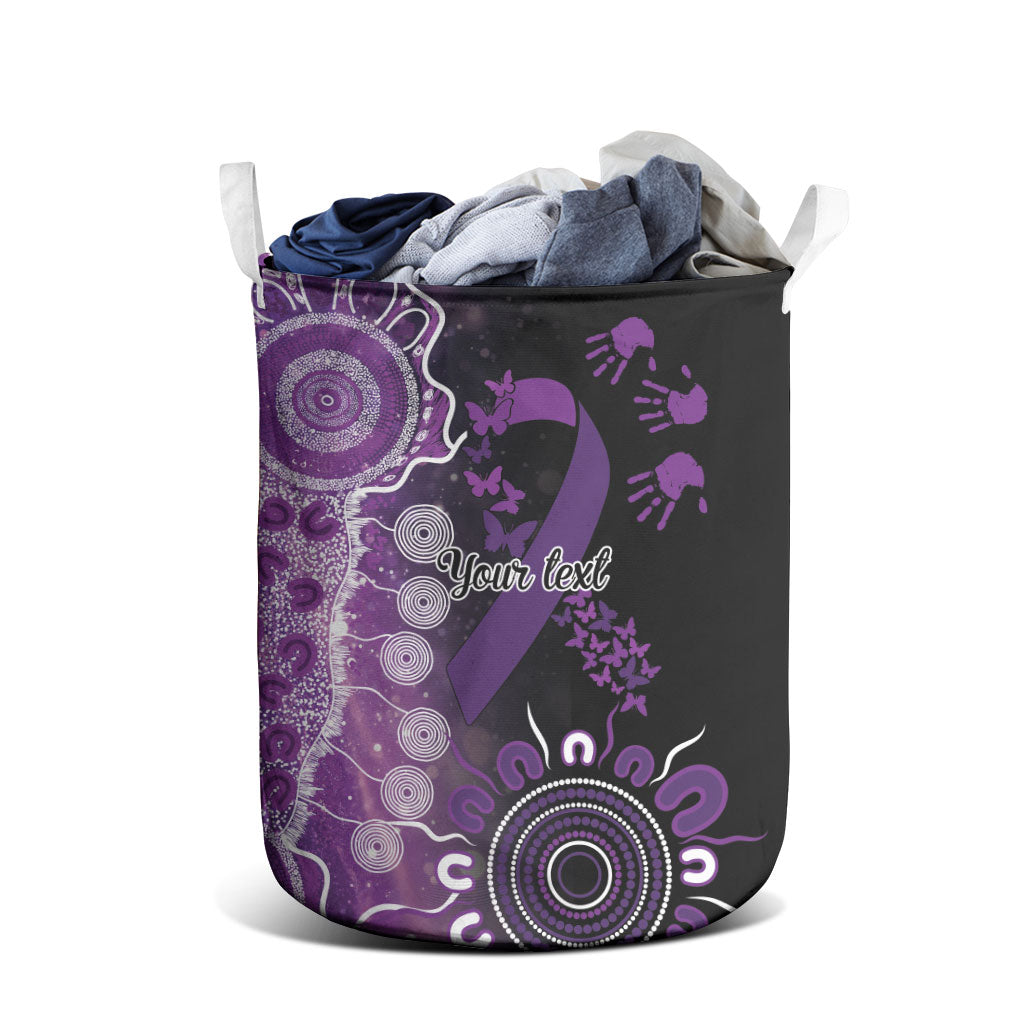 Australia Domestic Violence Support Personalised Laundry Basket Aboriginal Ribbon Dot Painting