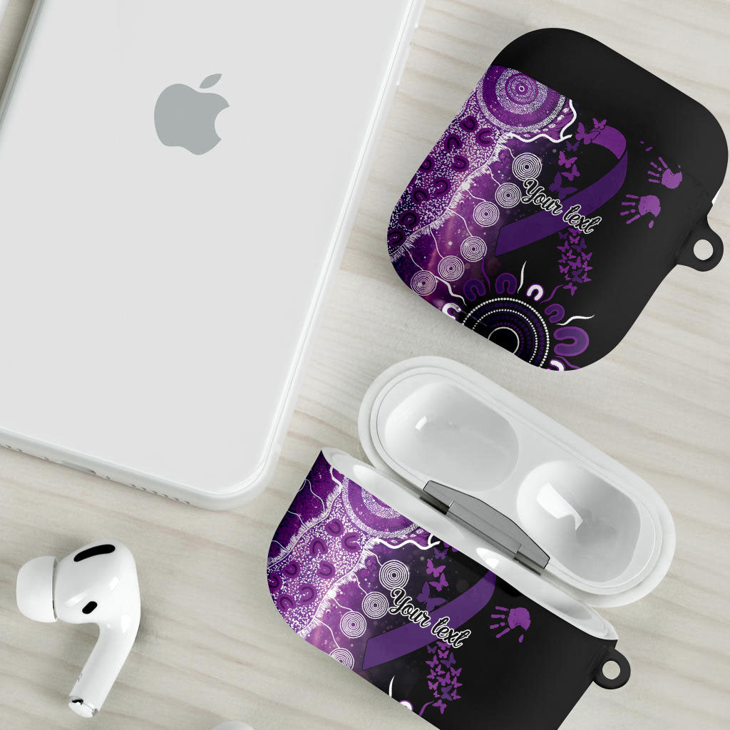 Australia Domestic Violence Support Personalised AirPods Case Aboriginal Ribbon Dot Painting