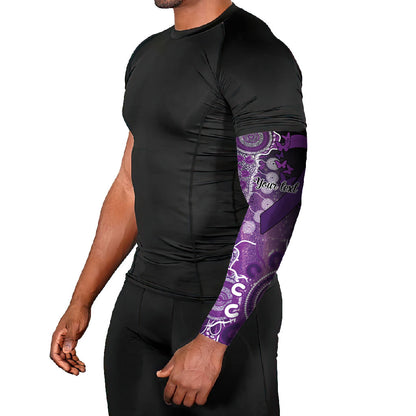 Australia Domestic Violence Support Personalised Arm Sleeves Aboriginal Ribbon Dot Painting