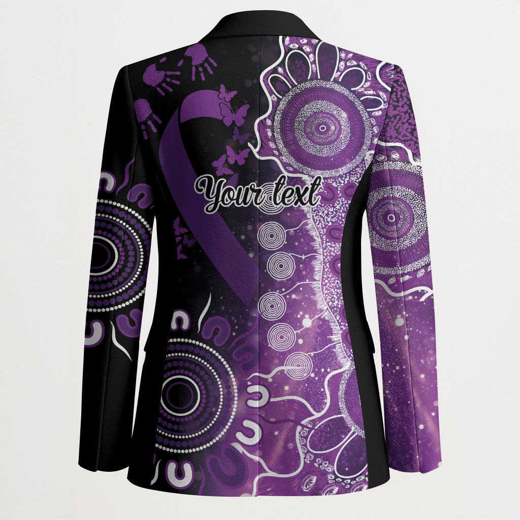 Australia Domestic Violence Support Personalised Blazer Aboriginal Ribbon Dot Painting