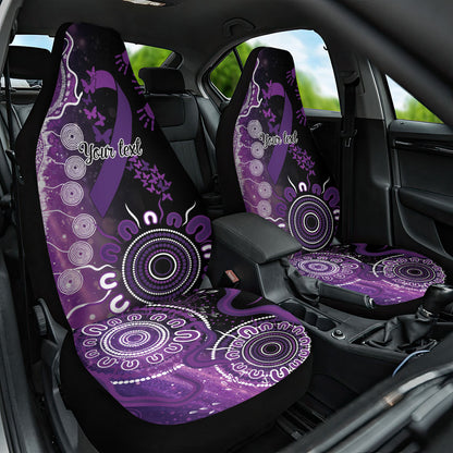 Australia Domestic Violence Support Personalised Car Seat Cover Aboriginal Ribbon Dot Painting