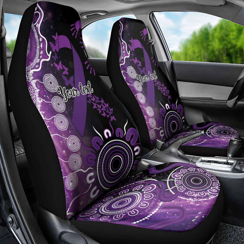 Australia Domestic Violence Support Personalised Car Seat Cover Aboriginal Ribbon Dot Painting