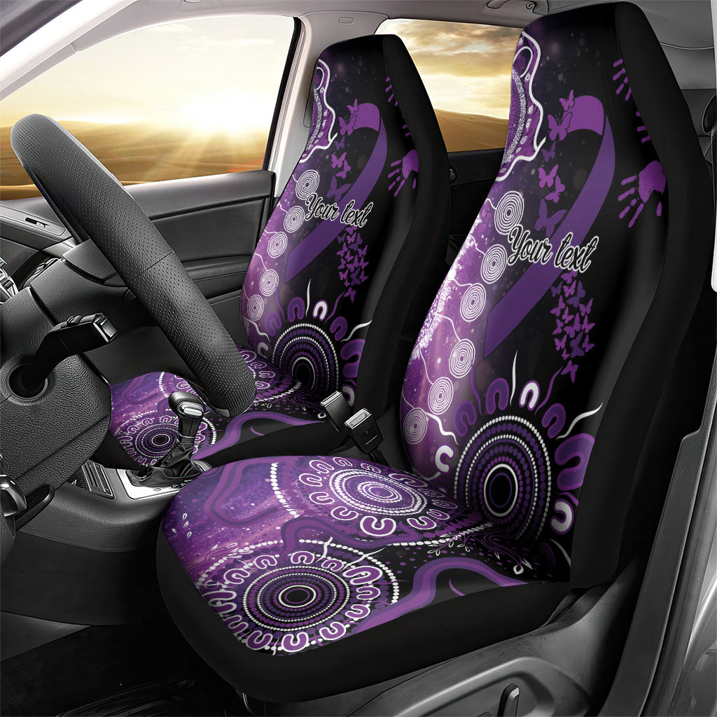 Australia Domestic Violence Support Personalised Car Seat Cover Aboriginal Ribbon Dot Painting