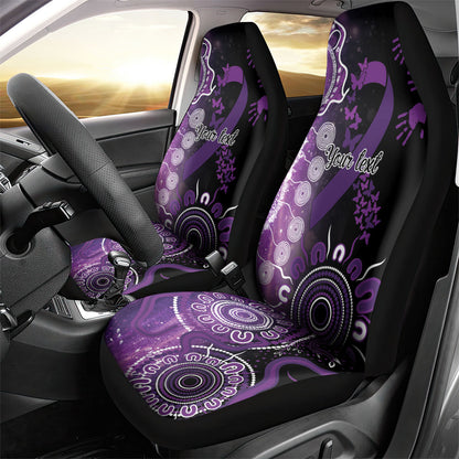 Australia Domestic Violence Support Personalised Car Seat Cover Aboriginal Ribbon Dot Painting
