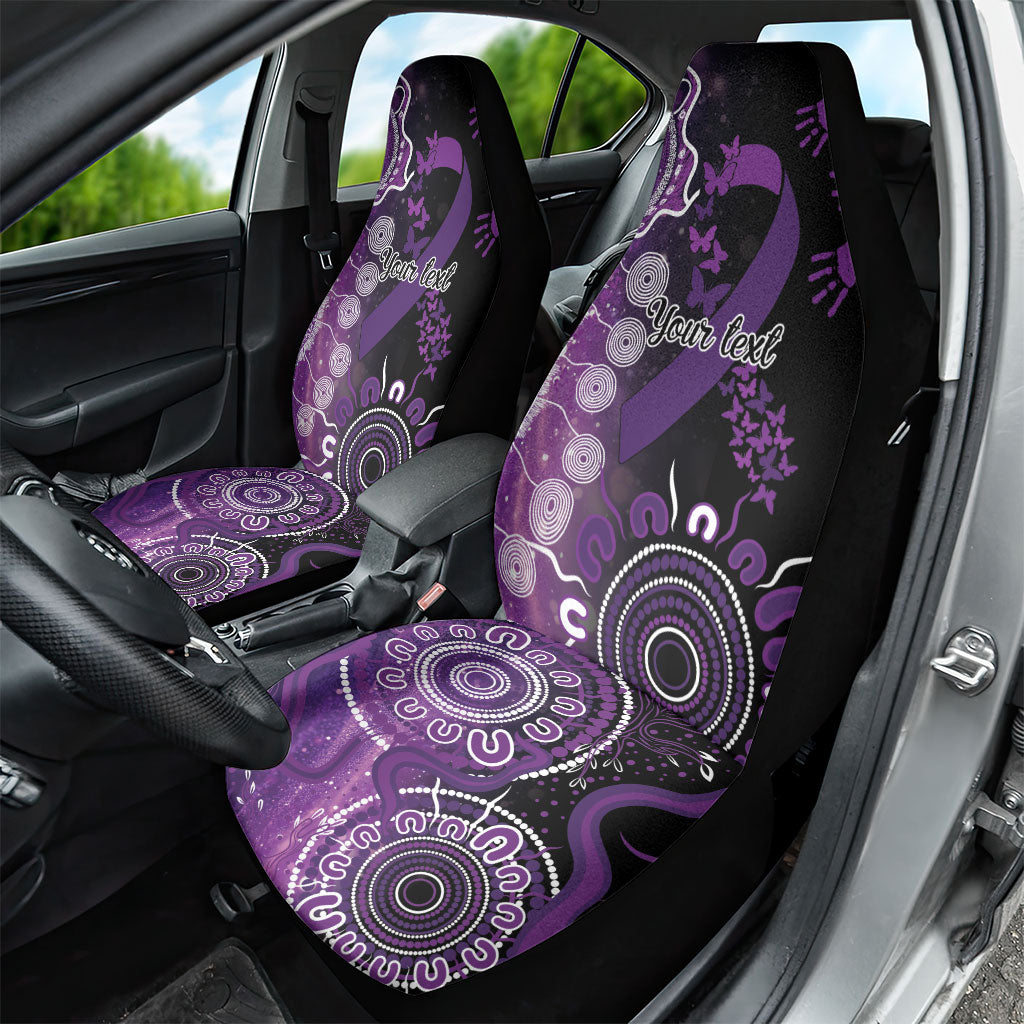 Australia Domestic Violence Support Personalised Car Seat Cover Aboriginal Ribbon Dot Painting