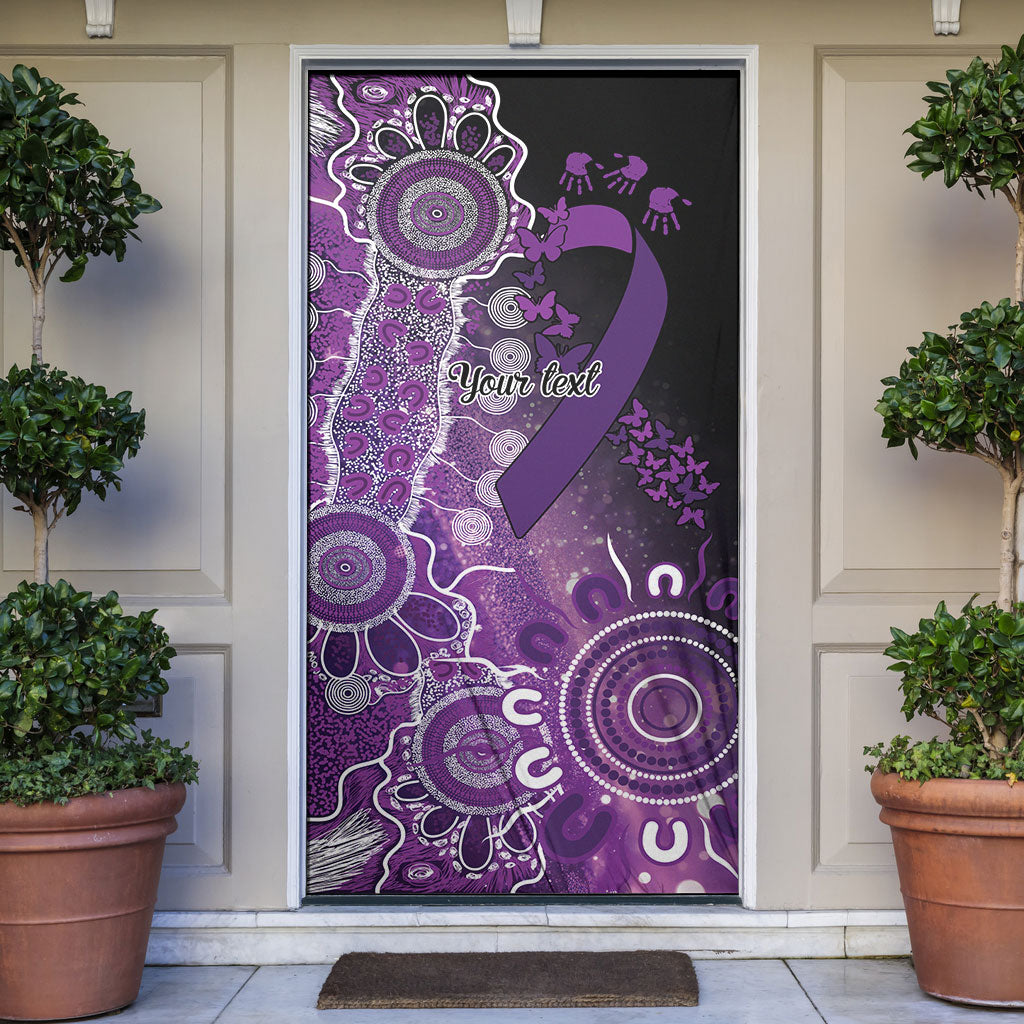 Australia Domestic Violence Support Personalised Door Cover Aboriginal Ribbon Dot Painting