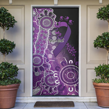 Australia Domestic Violence Support Personalised Door Cover Aboriginal Ribbon Dot Painting
