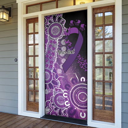 Australia Domestic Violence Support Personalised Door Cover Aboriginal Ribbon Dot Painting