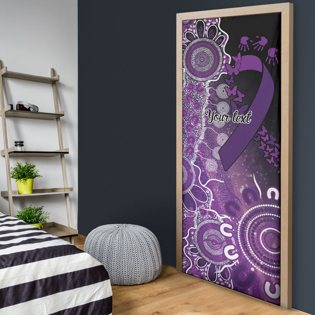 Australia Domestic Violence Support Personalised Door Cover Aboriginal Ribbon Dot Painting
