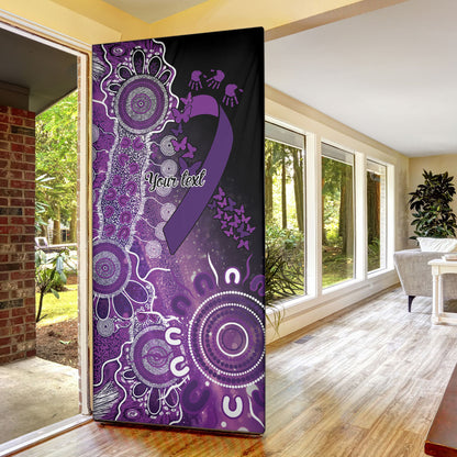 Australia Domestic Violence Support Personalised Door Cover Aboriginal Ribbon Dot Painting