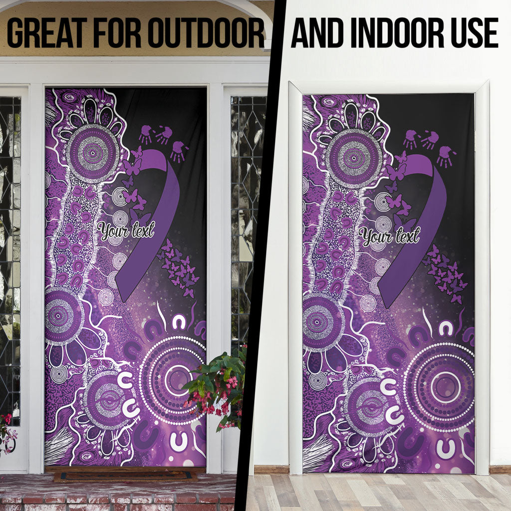 Australia Domestic Violence Support Personalised Door Cover Aboriginal Ribbon Dot Painting
