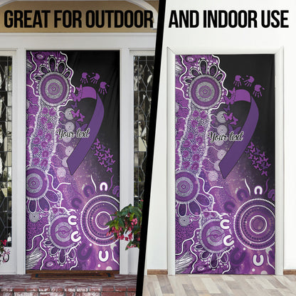 Australia Domestic Violence Support Personalised Door Cover Aboriginal Ribbon Dot Painting