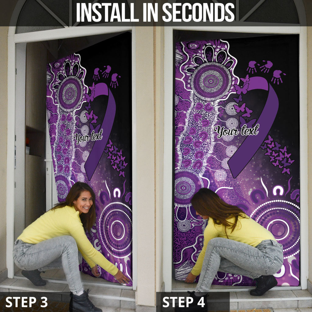 Australia Domestic Violence Support Personalised Door Cover Aboriginal Ribbon Dot Painting