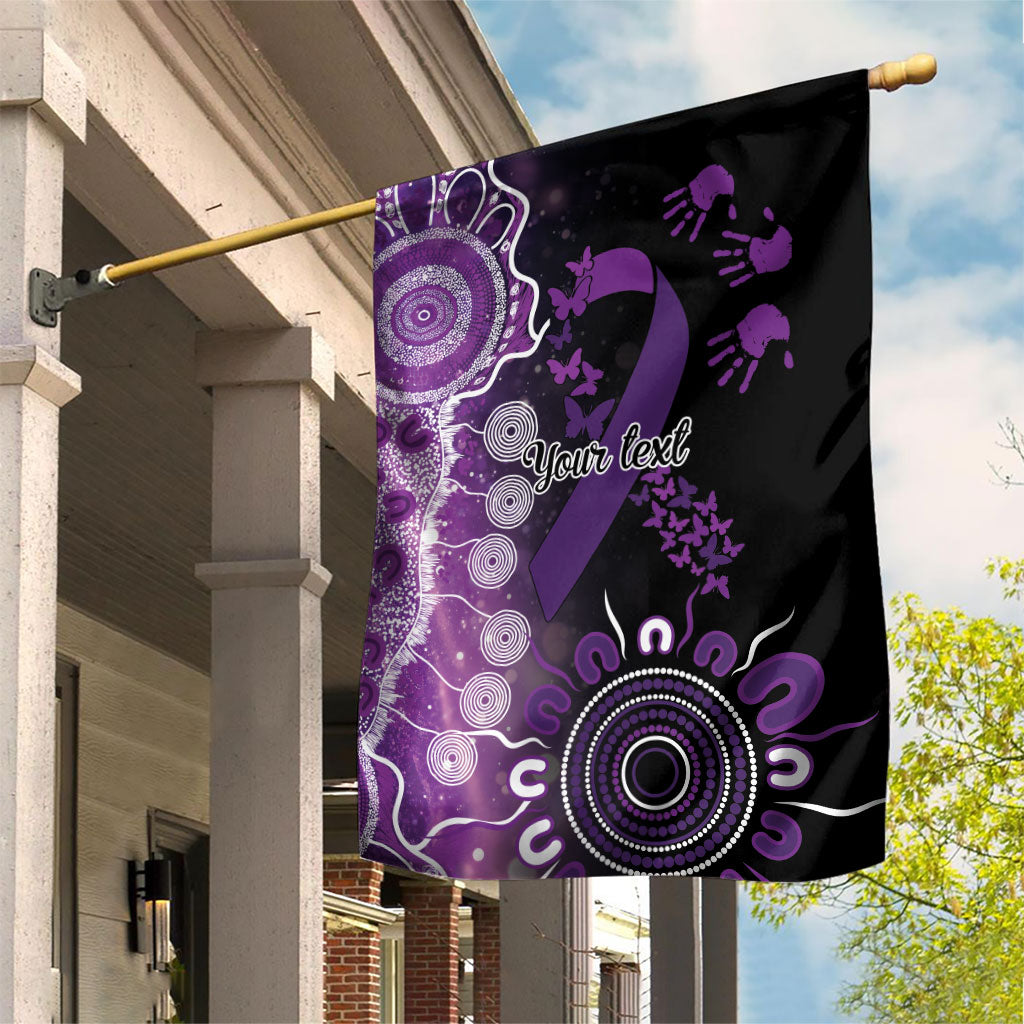 Australia Domestic Violence Support Personalised Garden Flag Aboriginal Ribbon Dot Painting