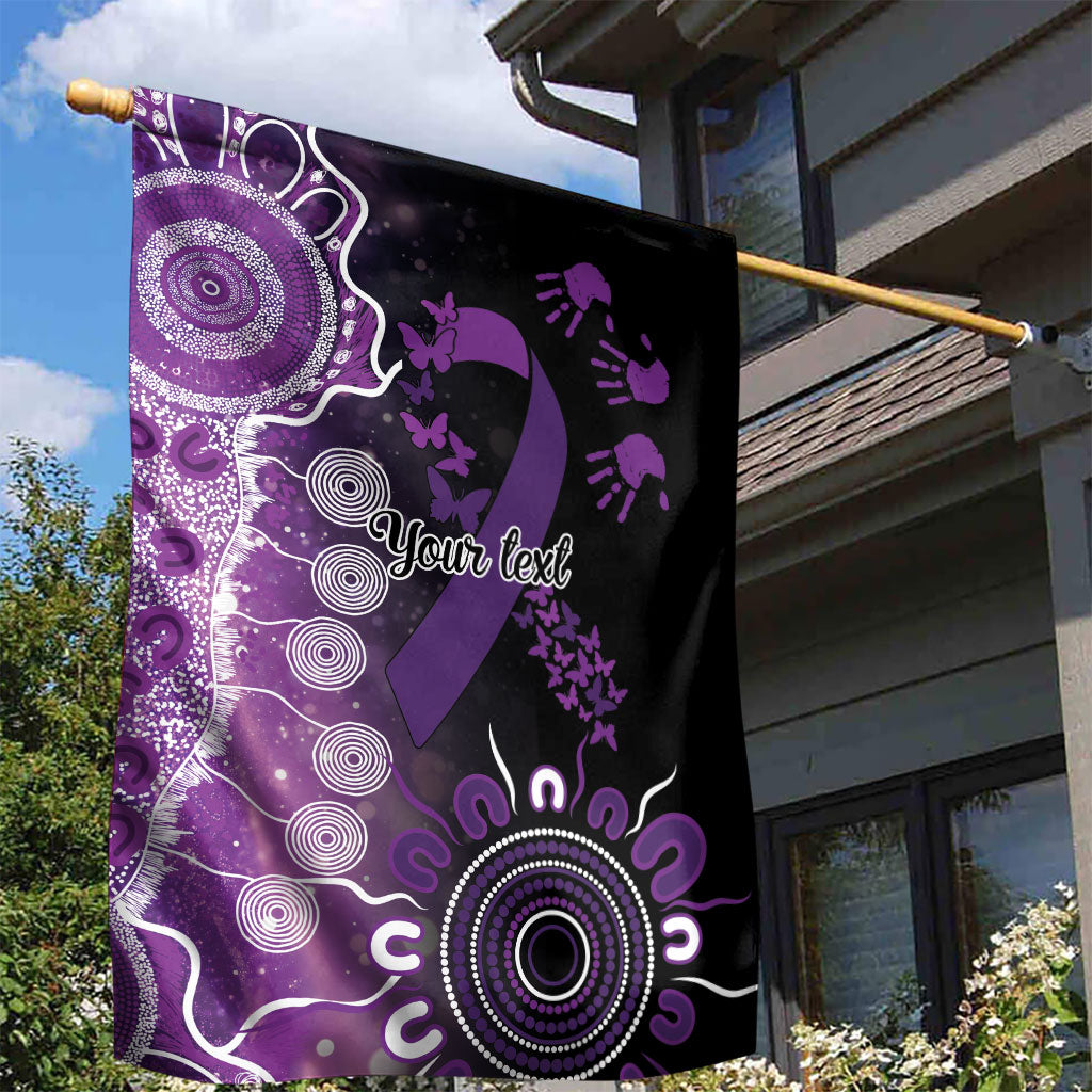 Australia Domestic Violence Support Personalised Garden Flag Aboriginal Ribbon Dot Painting