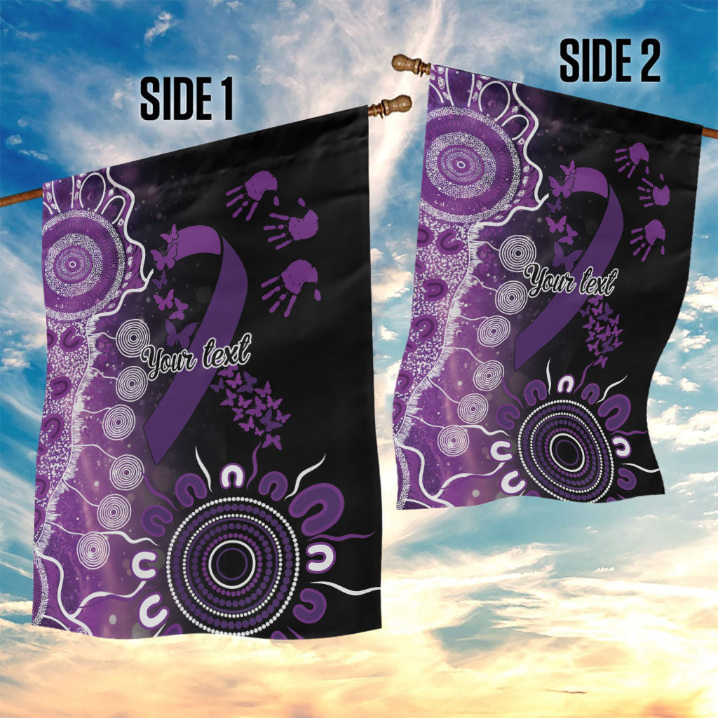 Australia Domestic Violence Support Personalised Garden Flag Aboriginal Ribbon Dot Painting