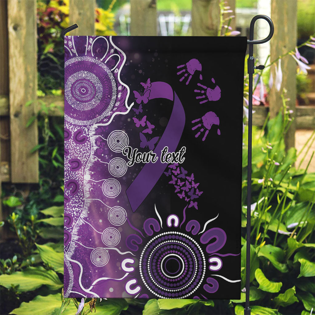 Australia Domestic Violence Support Personalised Garden Flag Aboriginal Ribbon Dot Painting