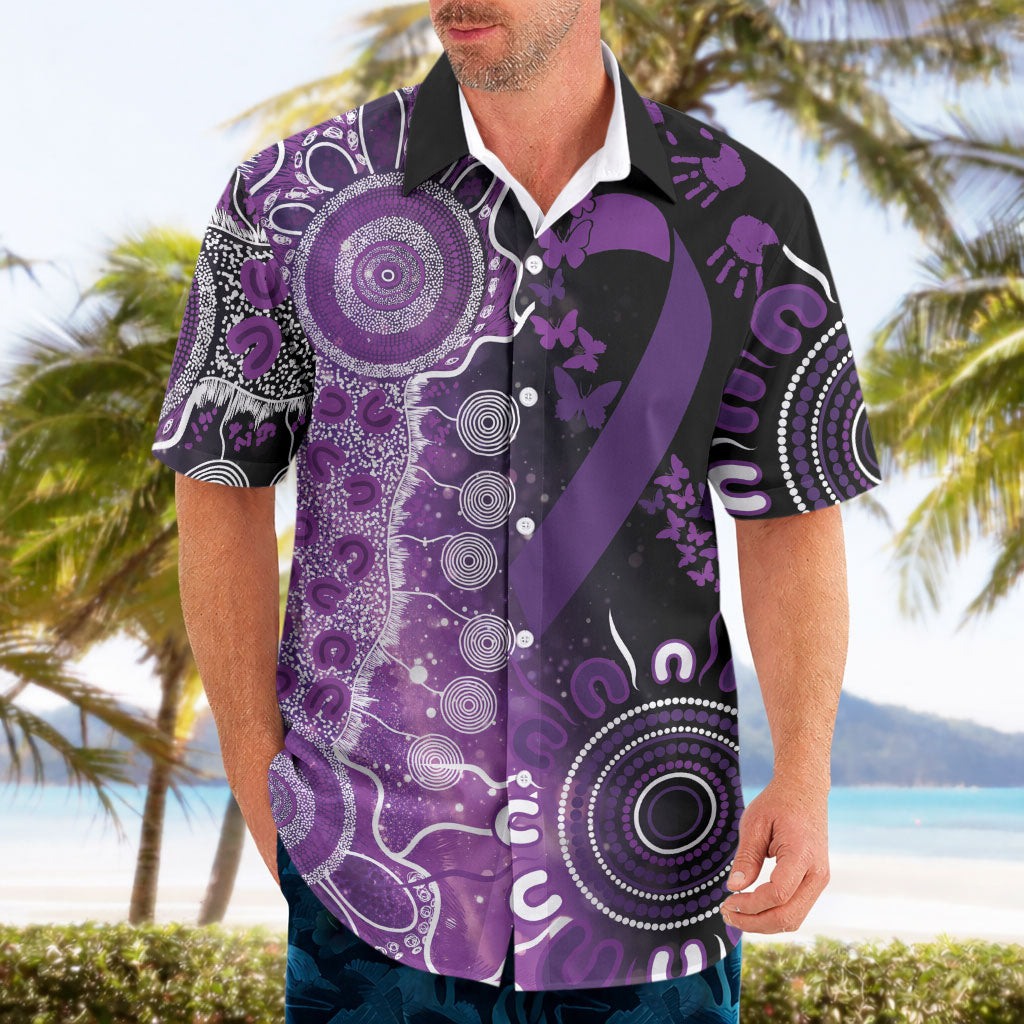 Australia Domestic Violence Support Personalised Hawaiian Shirt Aboriginal Ribbon Dot Painting