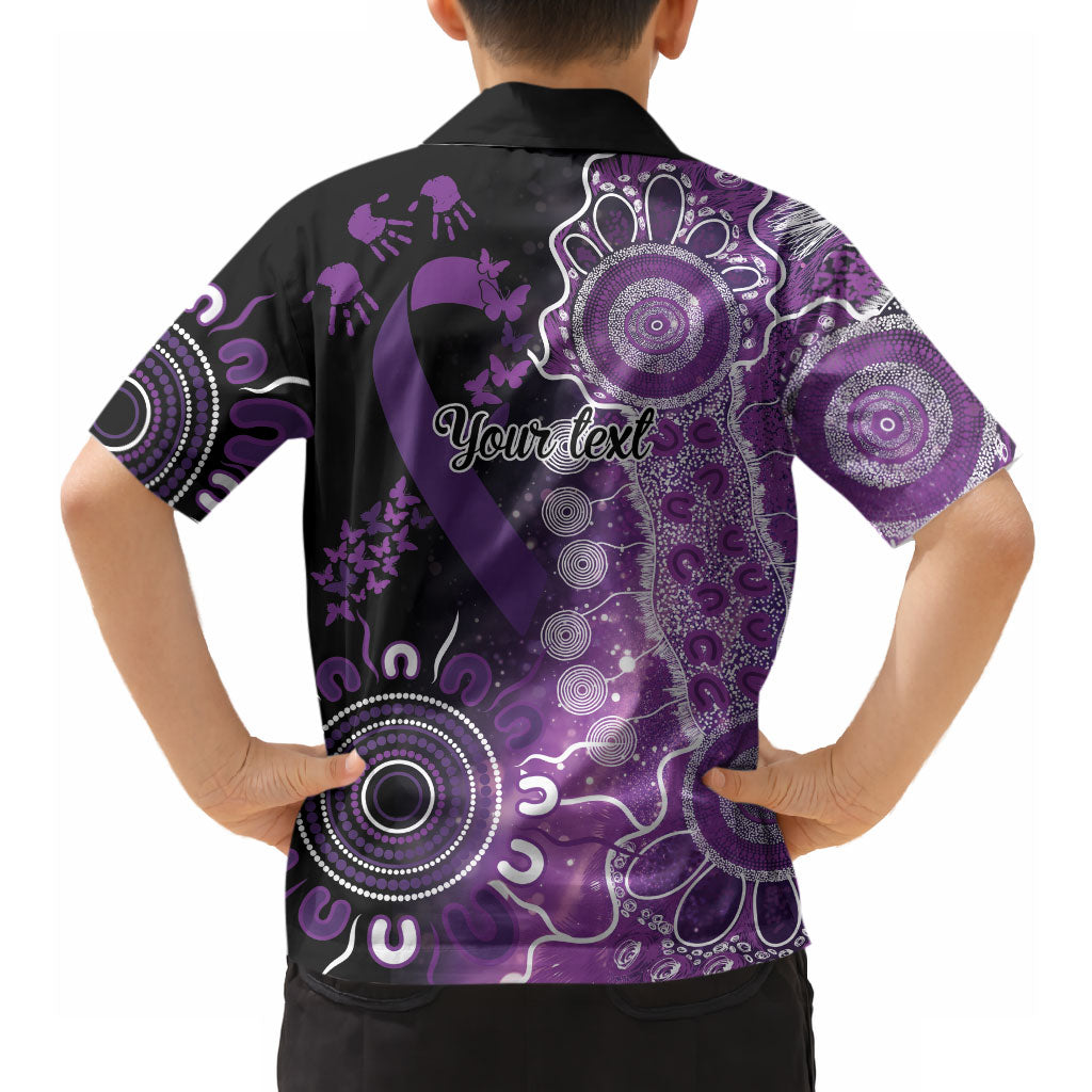 Australia Domestic Violence Support Personalised Hawaiian Shirt Aboriginal Ribbon Dot Painting