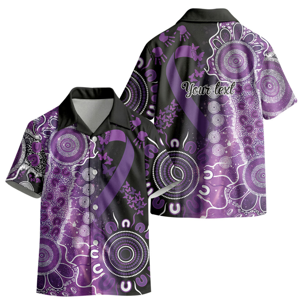 Australia Domestic Violence Support Personalised Kid Hawaiian Shirt Aboriginal Ribbon Dot Painting