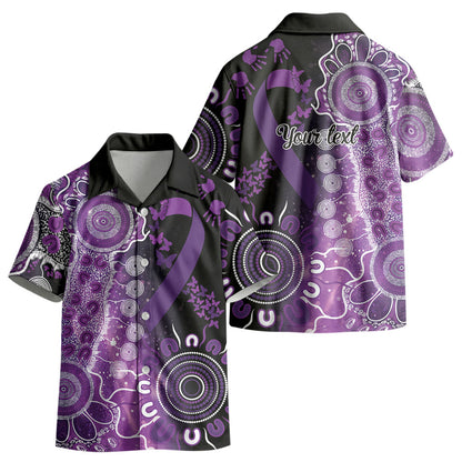 Australia Domestic Violence Support Personalised Kid Hawaiian Shirt Aboriginal Ribbon Dot Painting