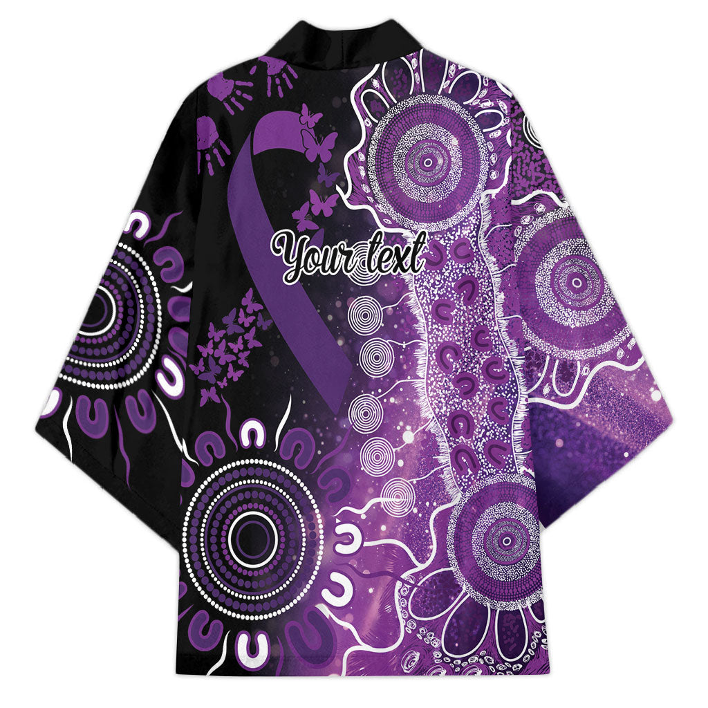 Australia Domestic Violence Support Personalised Kimono Aboriginal Ribbon Dot Painting